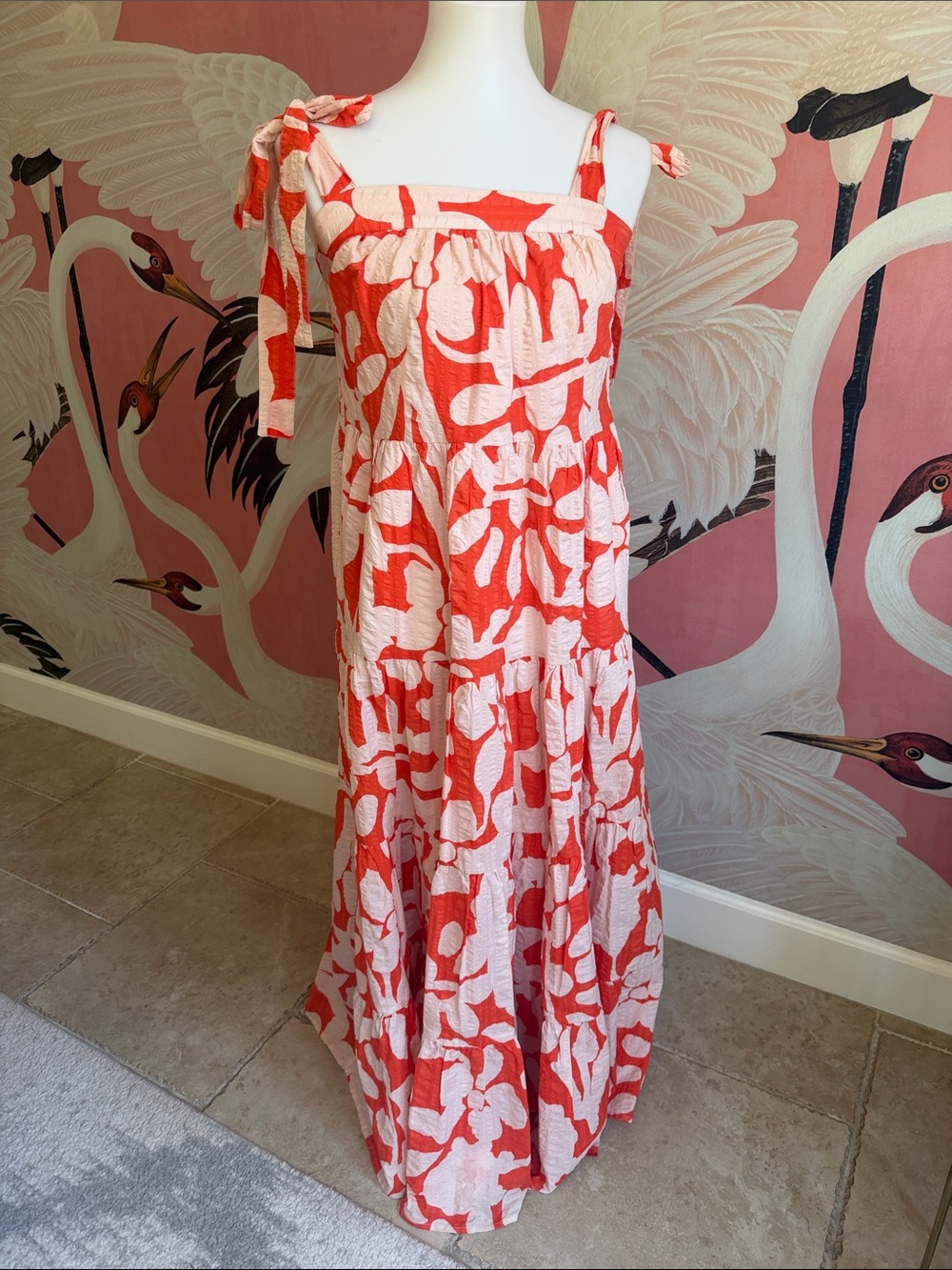 Nordstrom x Christina Martinez Women’s Floral Tie-Shoulder Maxi dress size S
